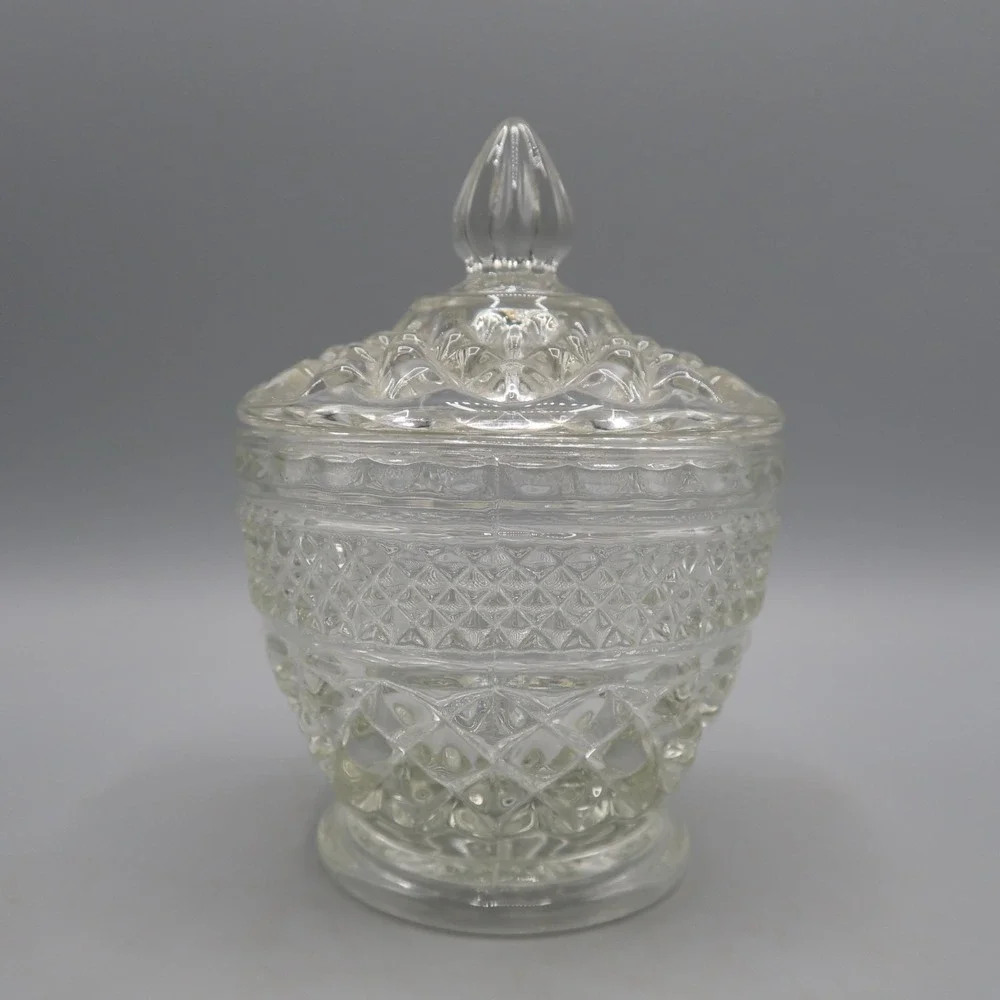 Vintage Wexford Cut Clear Glass Sugar Bowl 5